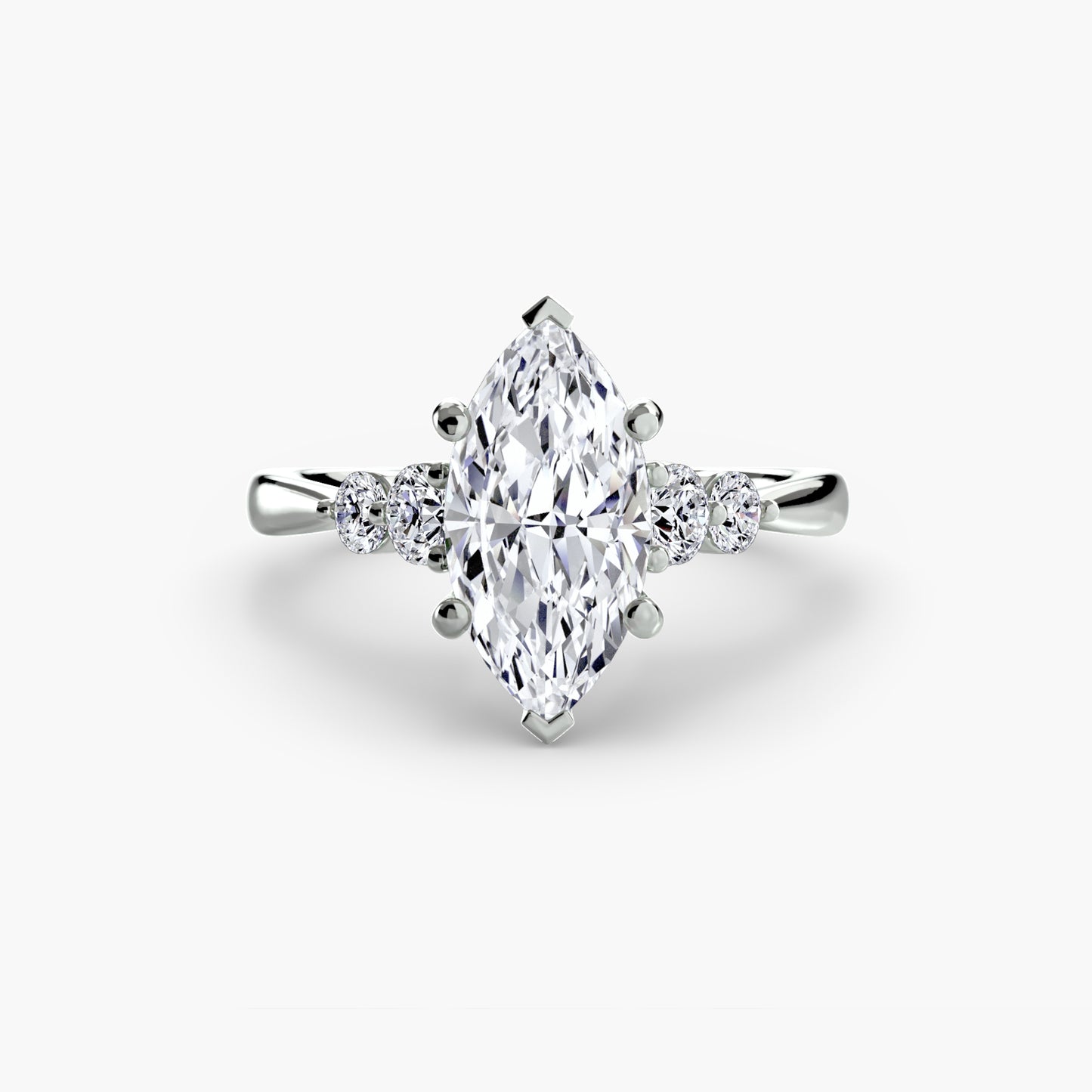 The "Simone" Solitaire with Cathedral Accents