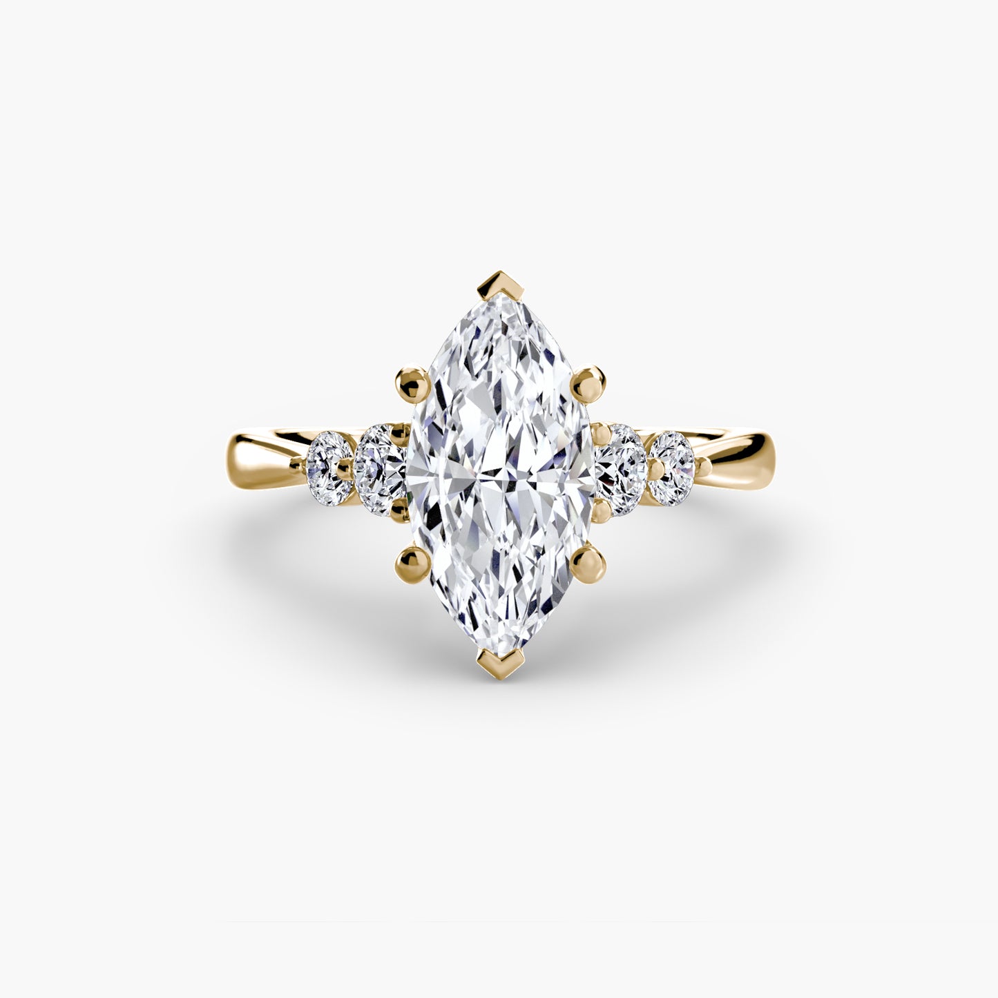 The "Simone" Solitaire with Cathedral Accents
