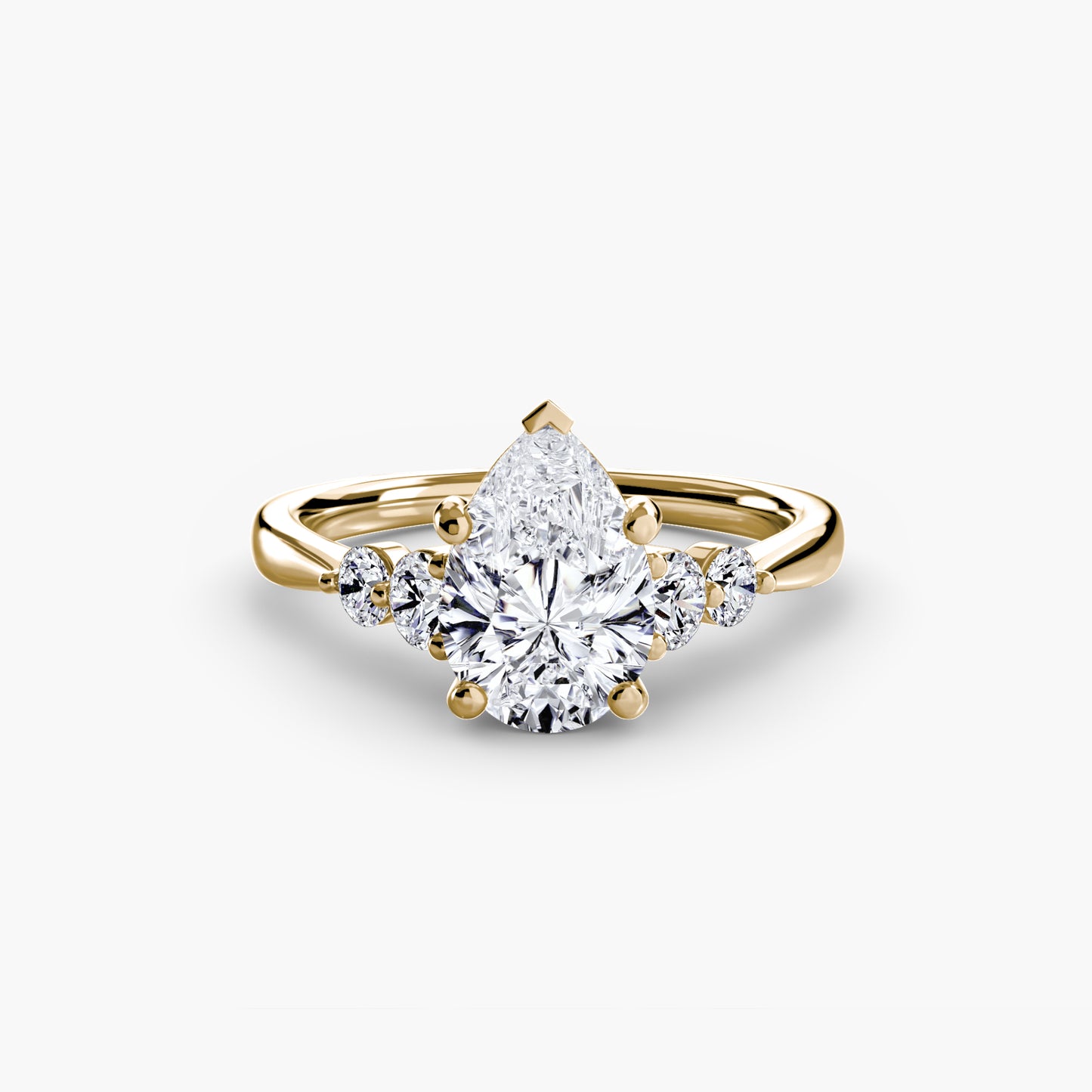 The "Simone" Solitaire with Cathedral Accents