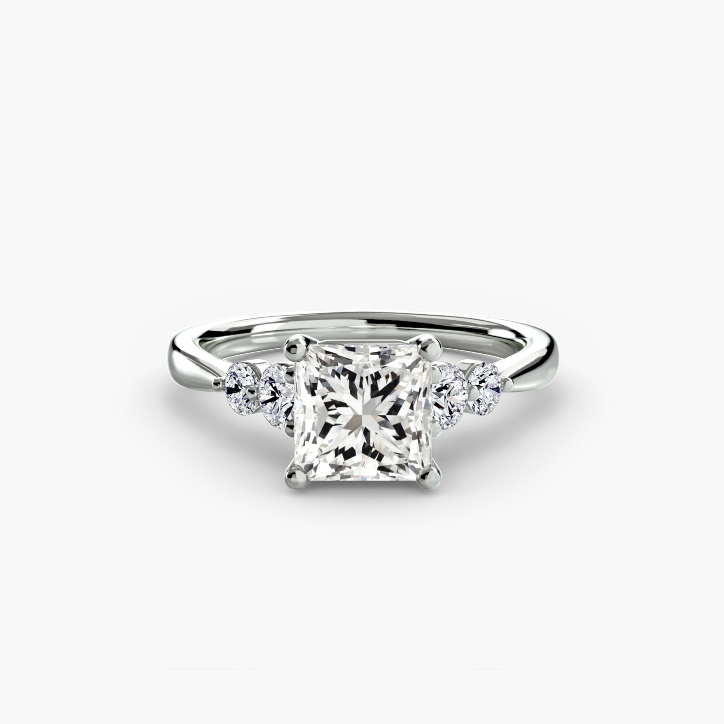 The "Simone" Solitaire with Cathedral Accents