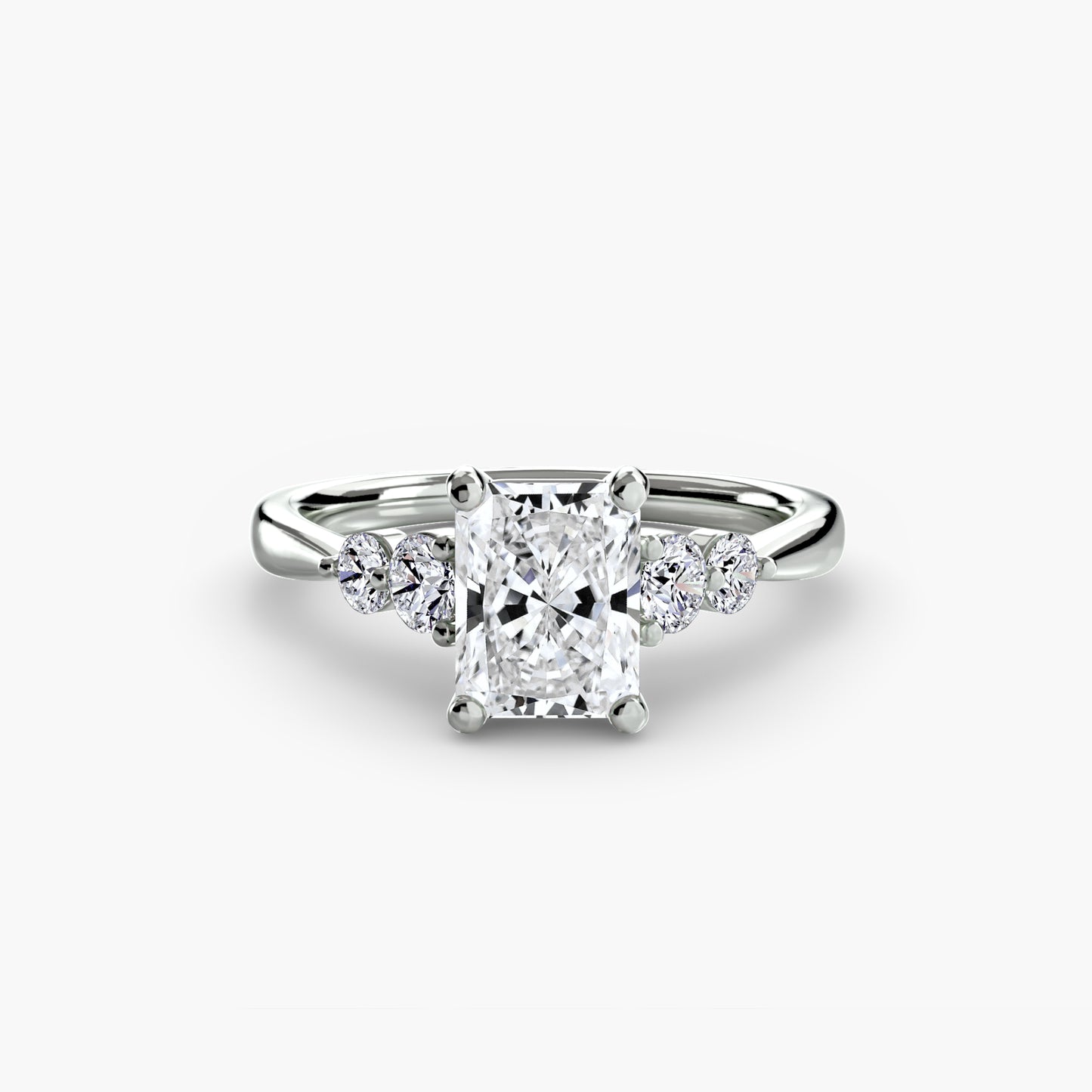 The "Simone" Solitaire with Cathedral Accents