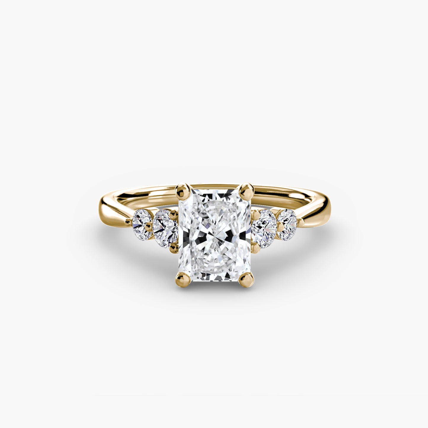 The "Simone" Solitaire with Cathedral Accents
