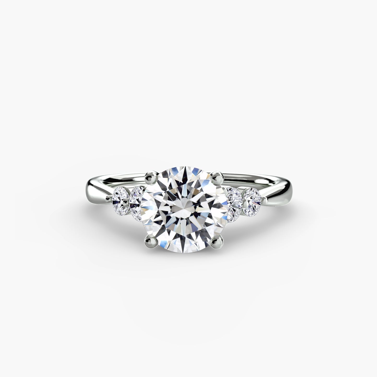 The "Simone" Solitaire with Cathedral Accents