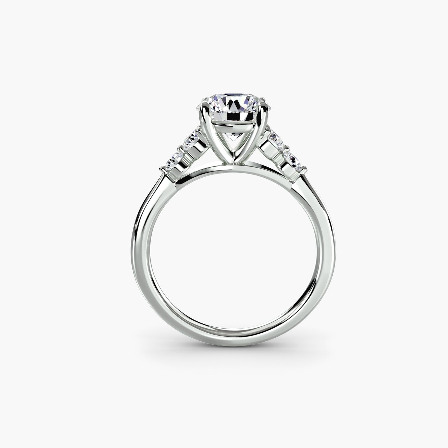 The "Simone" Solitaire with Cathedral Accents