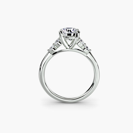 The "Simone" Solitaire with Cathedral Accents