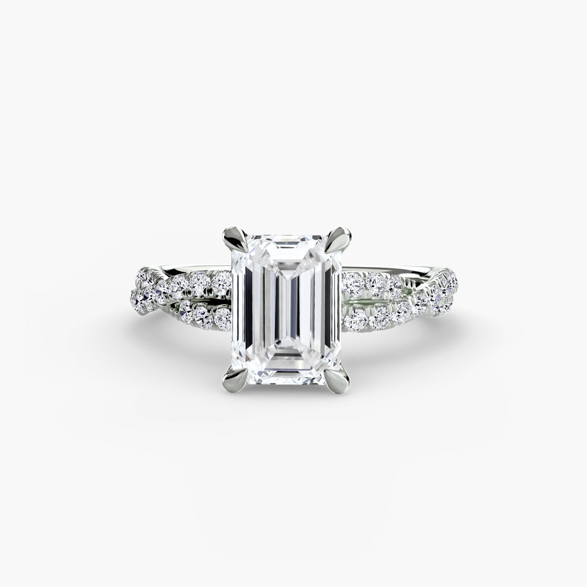 The "Everly" Double Twist Diamond Pavé Solitaire