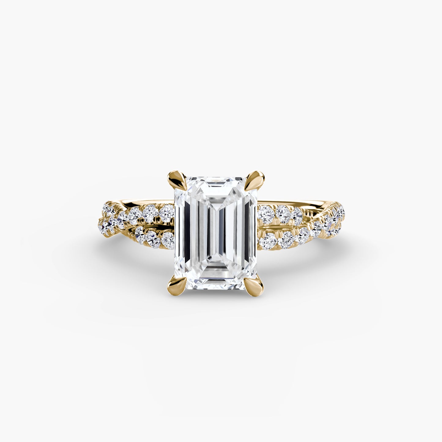 The "Everly" Double Twist Diamond Pavé Solitaire