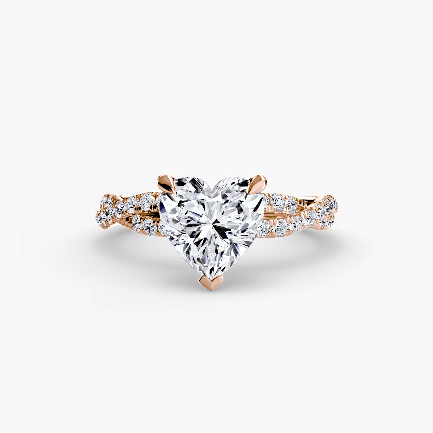 The "Everly" Double Twist Diamond Pavé Solitaire