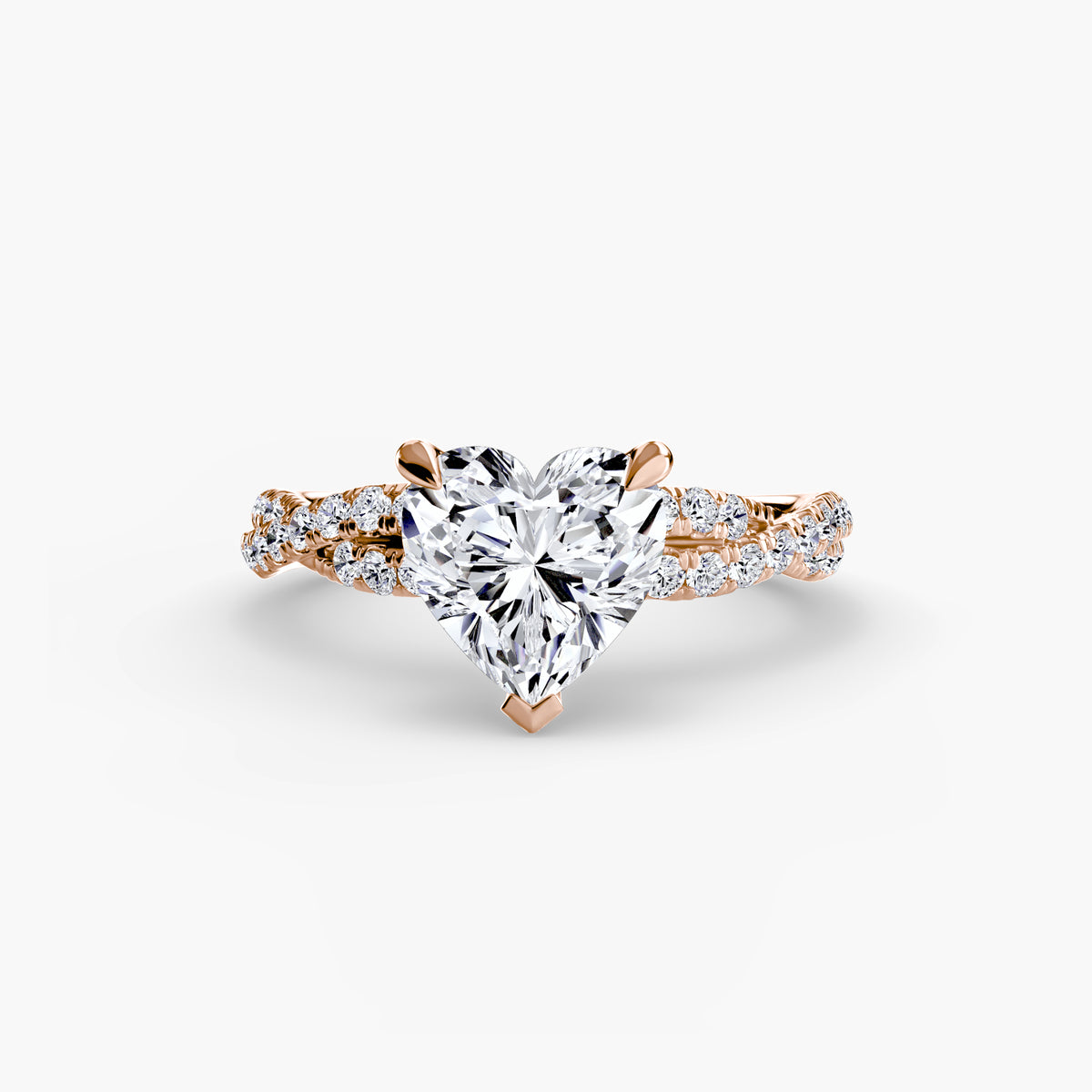 The "Everly" Double Twist Diamond Pavé Solitaire