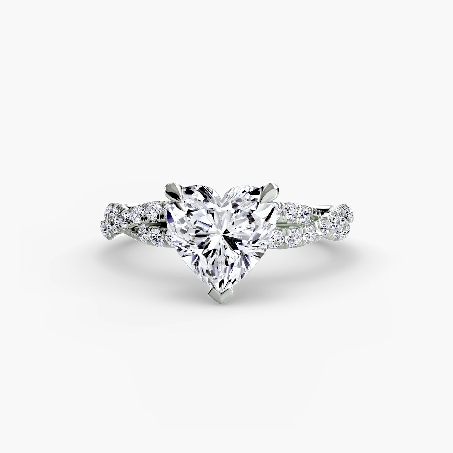The "Everly" Double Twist Diamond Pavé Solitaire