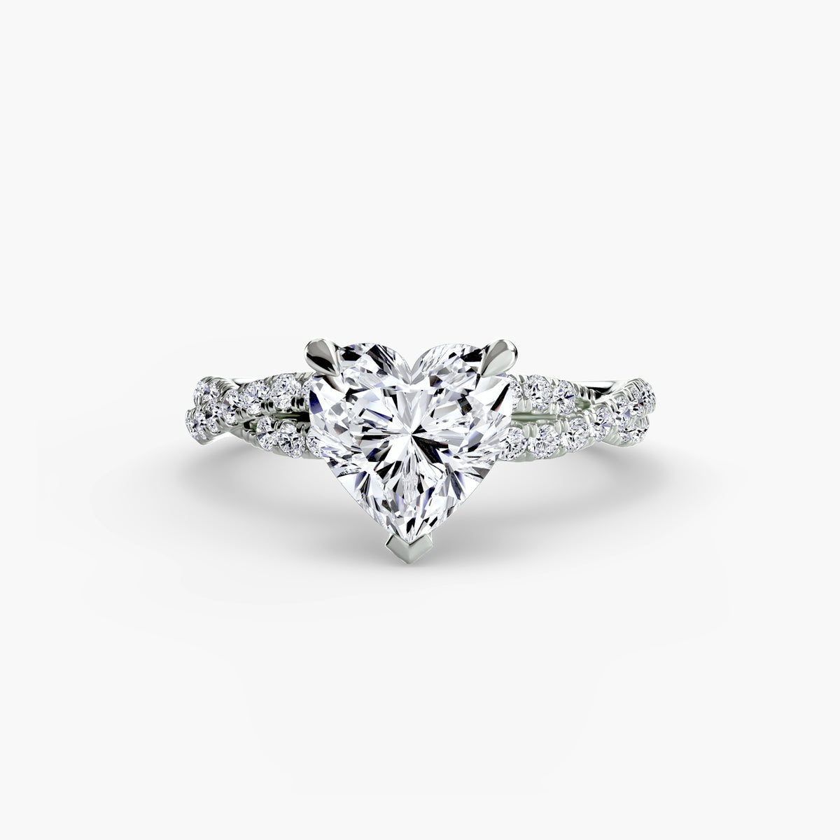 The "Everly" Double Twist Diamond Pavé Solitaire