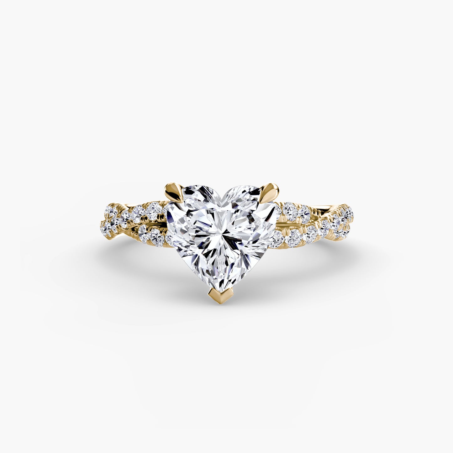 The "Everly" Double Twist Diamond Pavé Solitaire