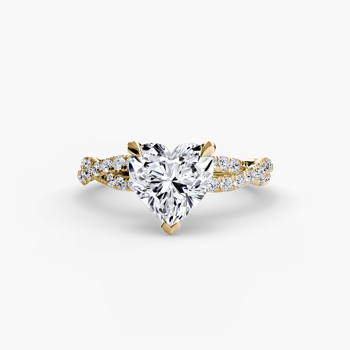 The "Everly" Double Twist Diamond Pavé Solitaire