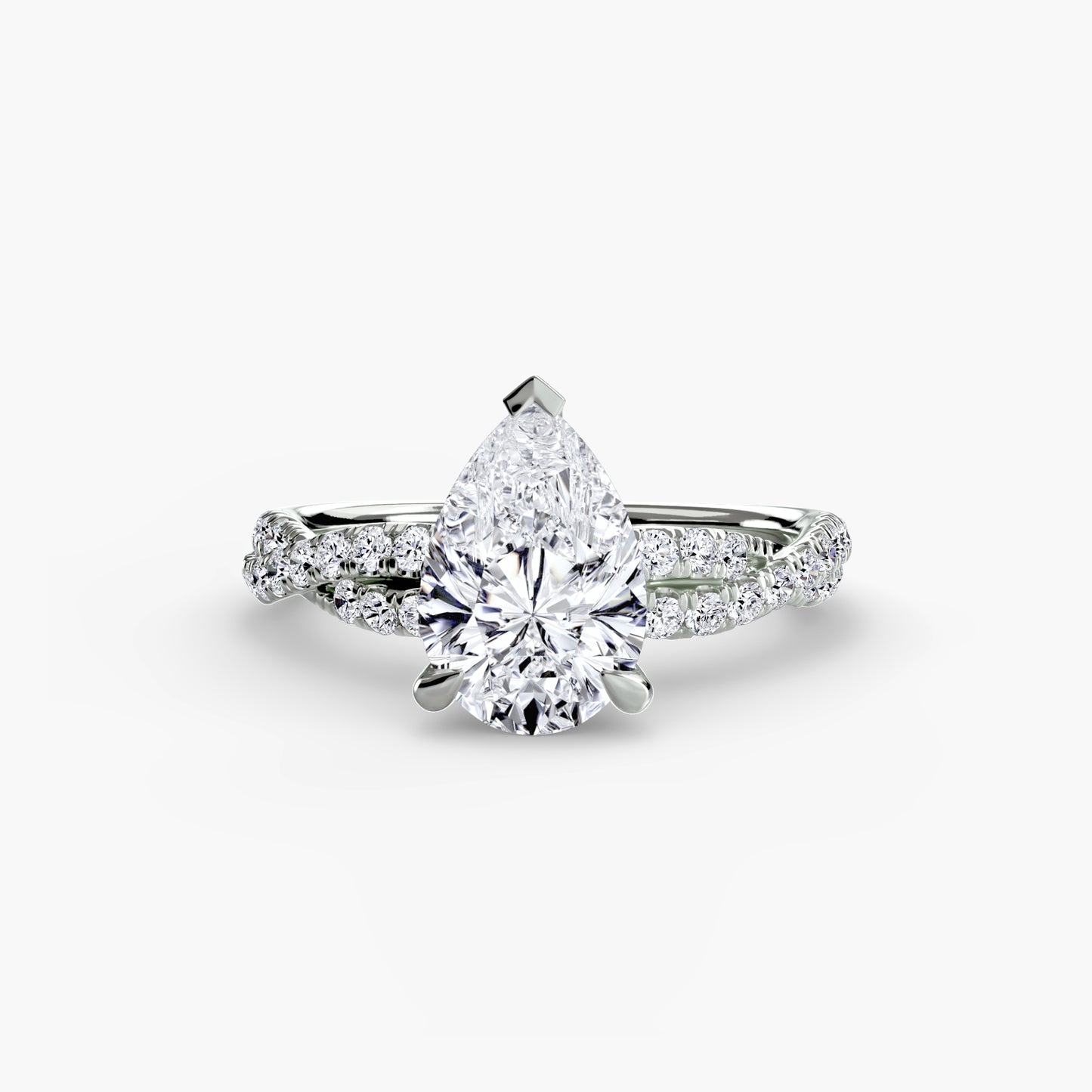 The "Everly" Double Twist Diamond Pavé Solitaire