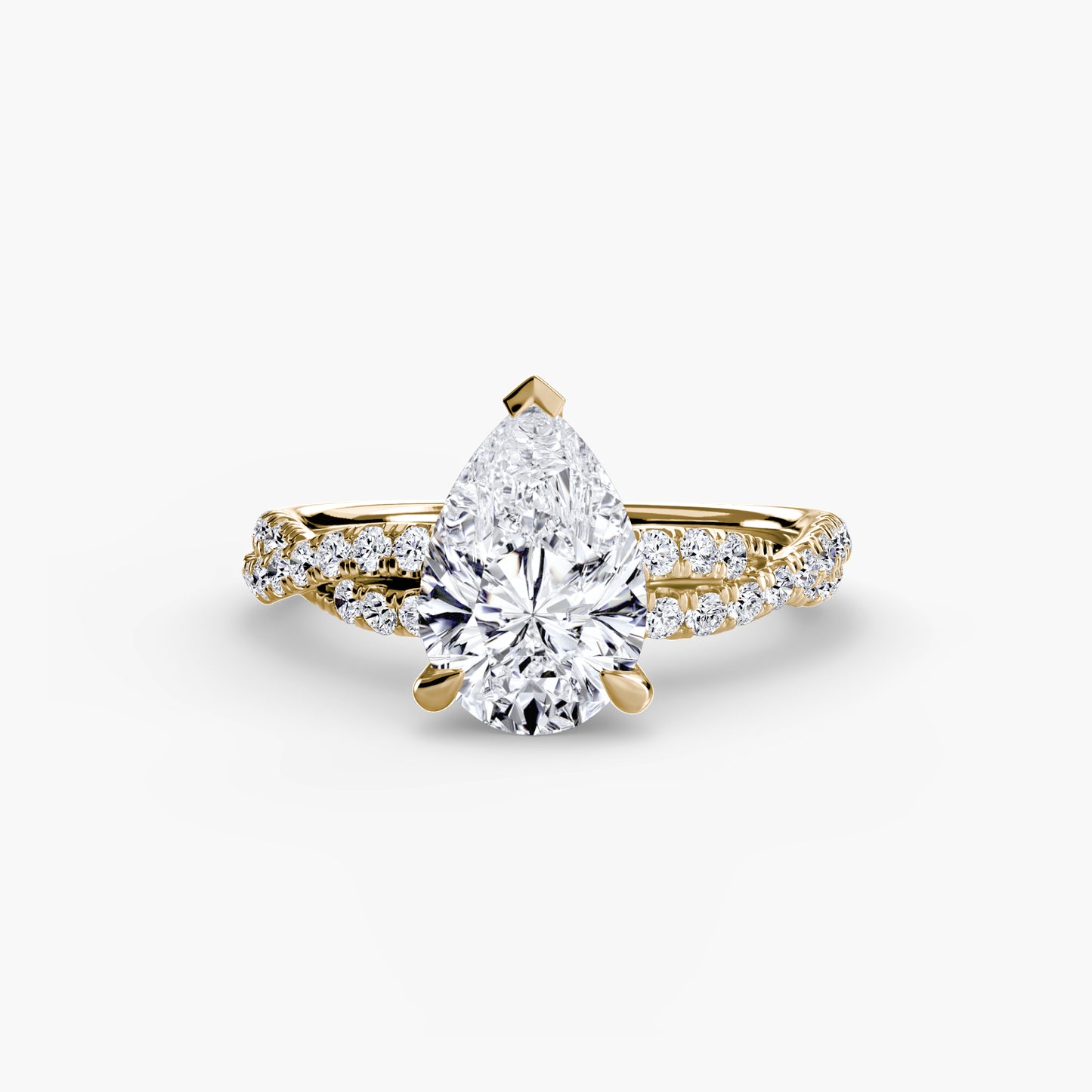 The "Everly" Double Twist Diamond Pavé Solitaire