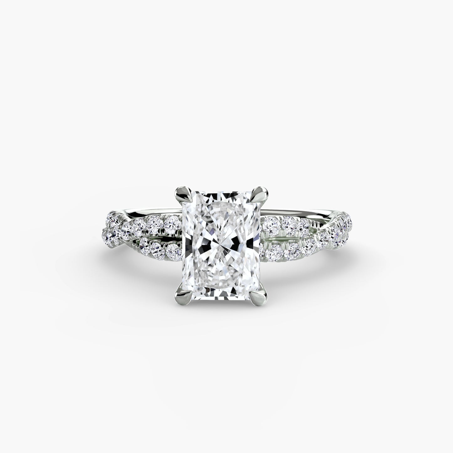 The "Everly" Double Twist Diamond Pavé Solitaire