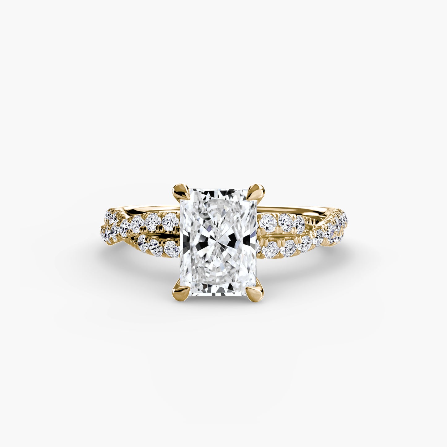The "Everly" Double Twist Diamond Pavé Solitaire