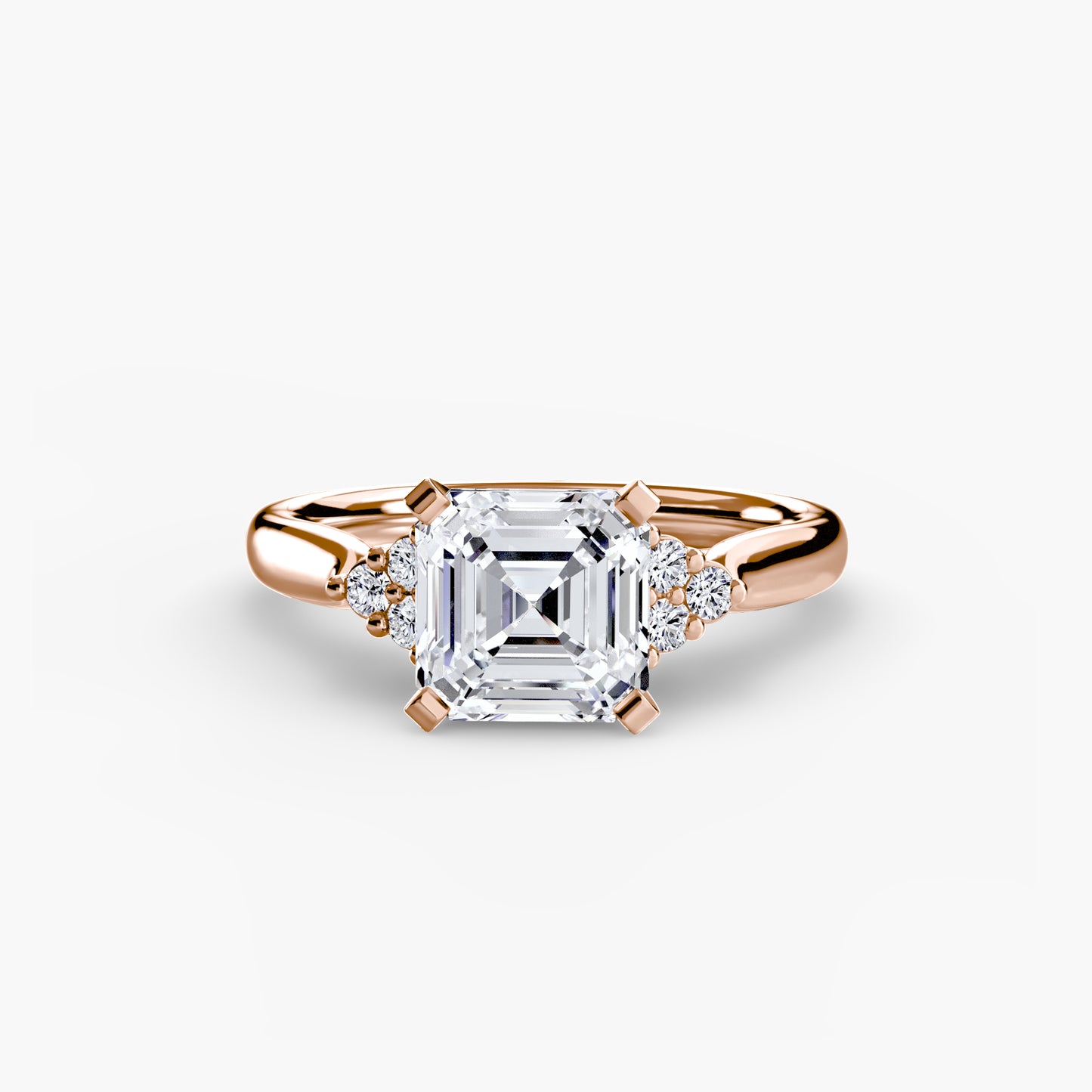 The "Riley" Classic Solitaire with Cluster Accents