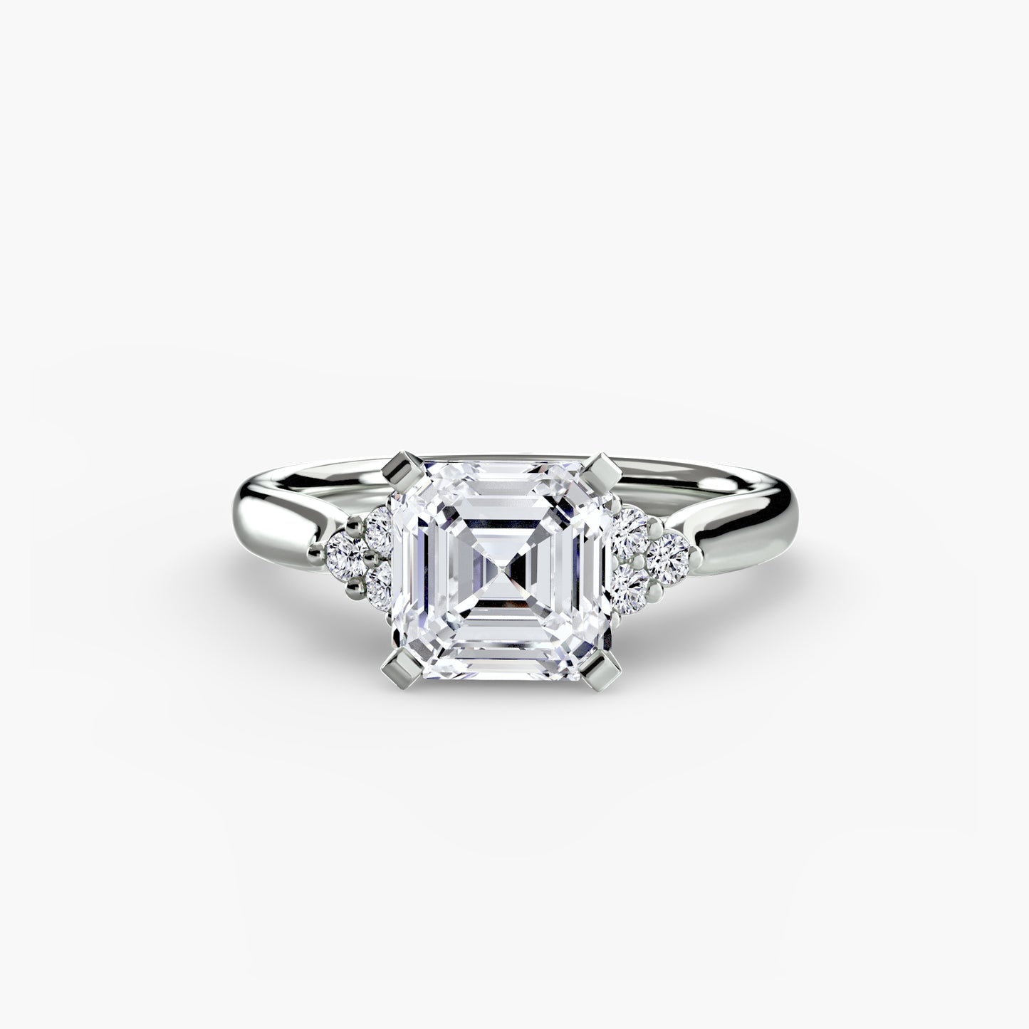 The "Riley" Classic Solitaire with Cluster Accents