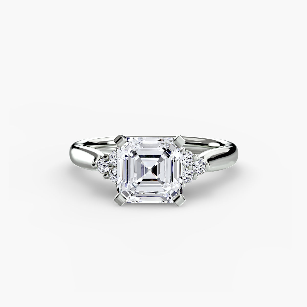 The "Riley" Classic Solitaire with Cluster Accents