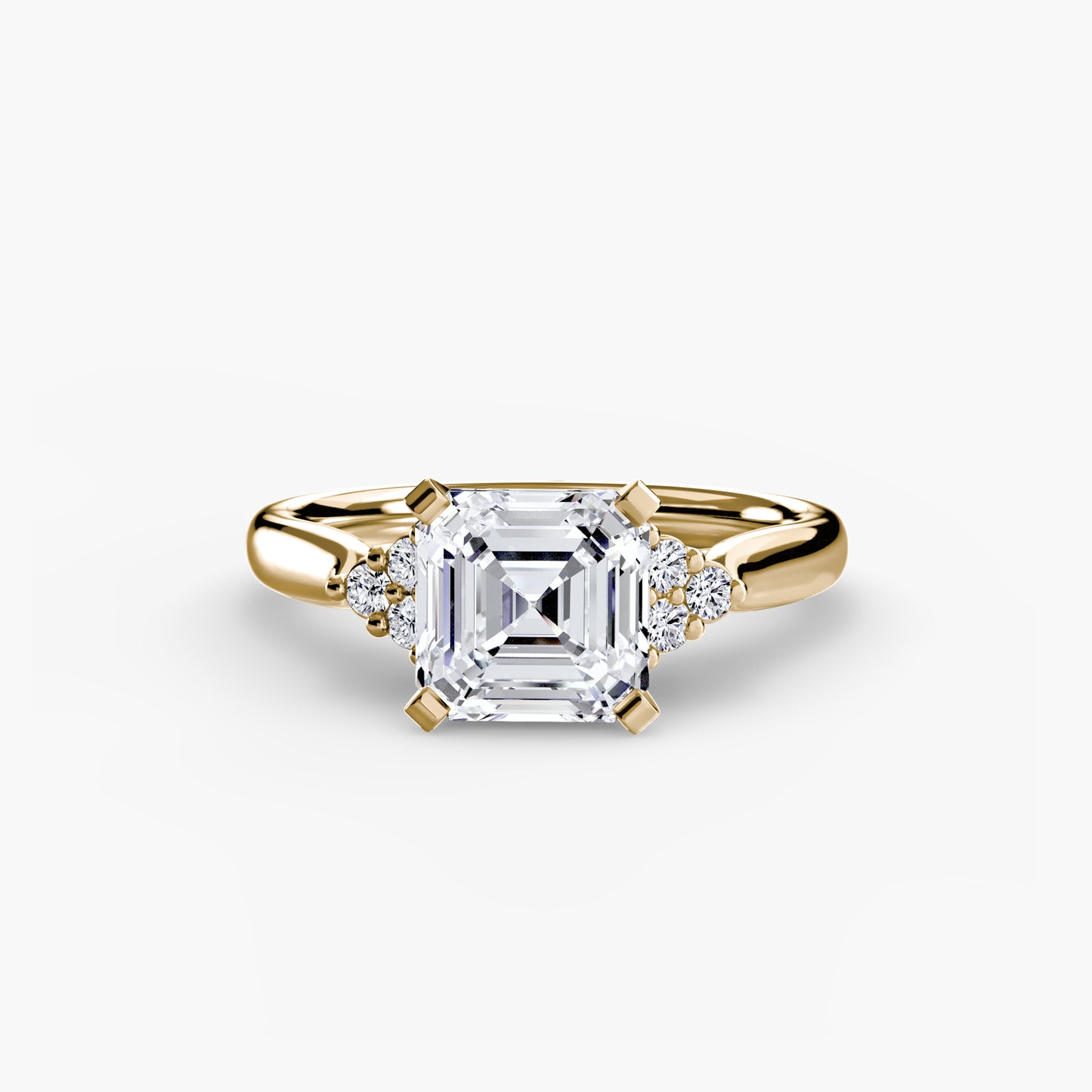 The "Riley" Classic Solitaire with Cluster Accents