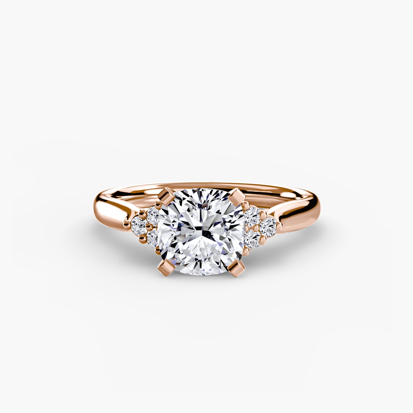 The "Riley" Classic Solitaire with Cluster Accents