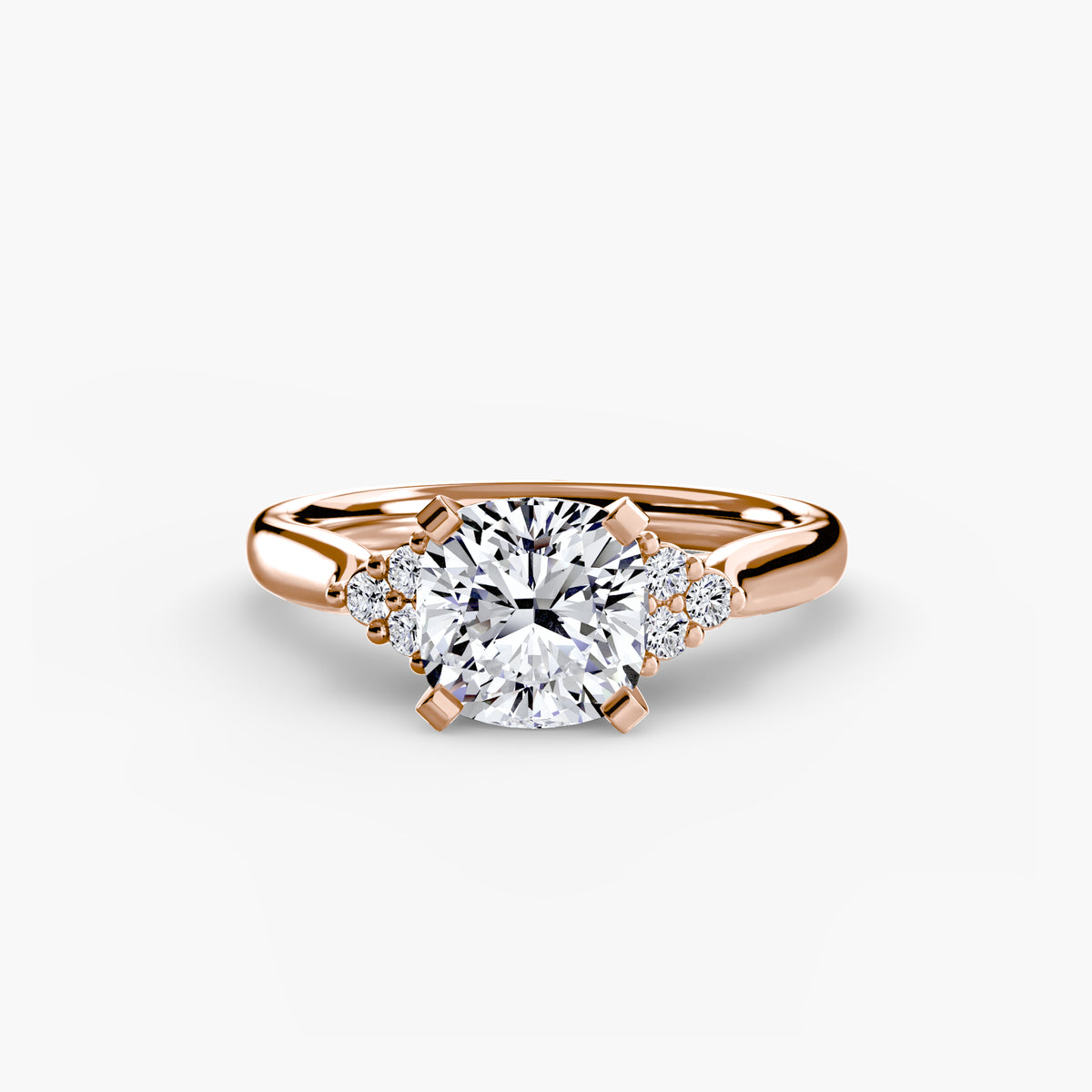 The "Riley" Classic Solitaire with Cluster Accents