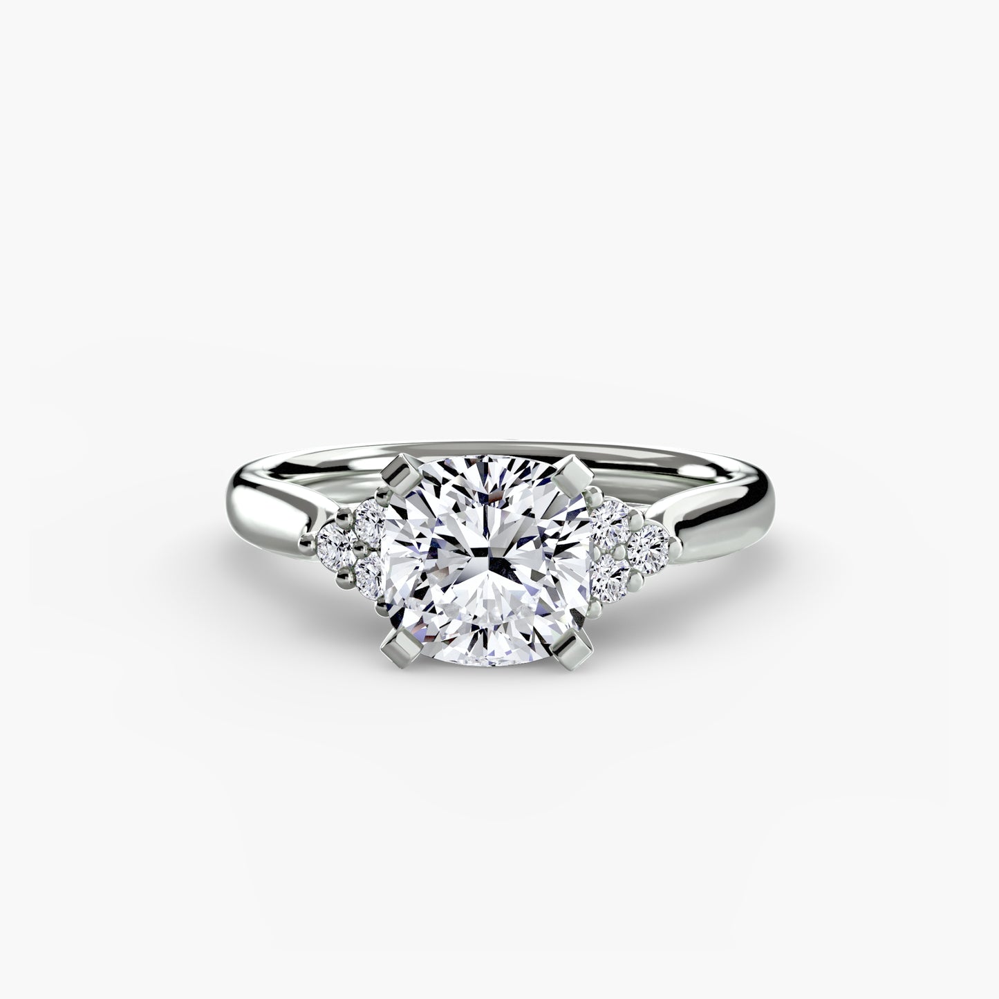 The "Riley" Classic Solitaire with Cluster Accents