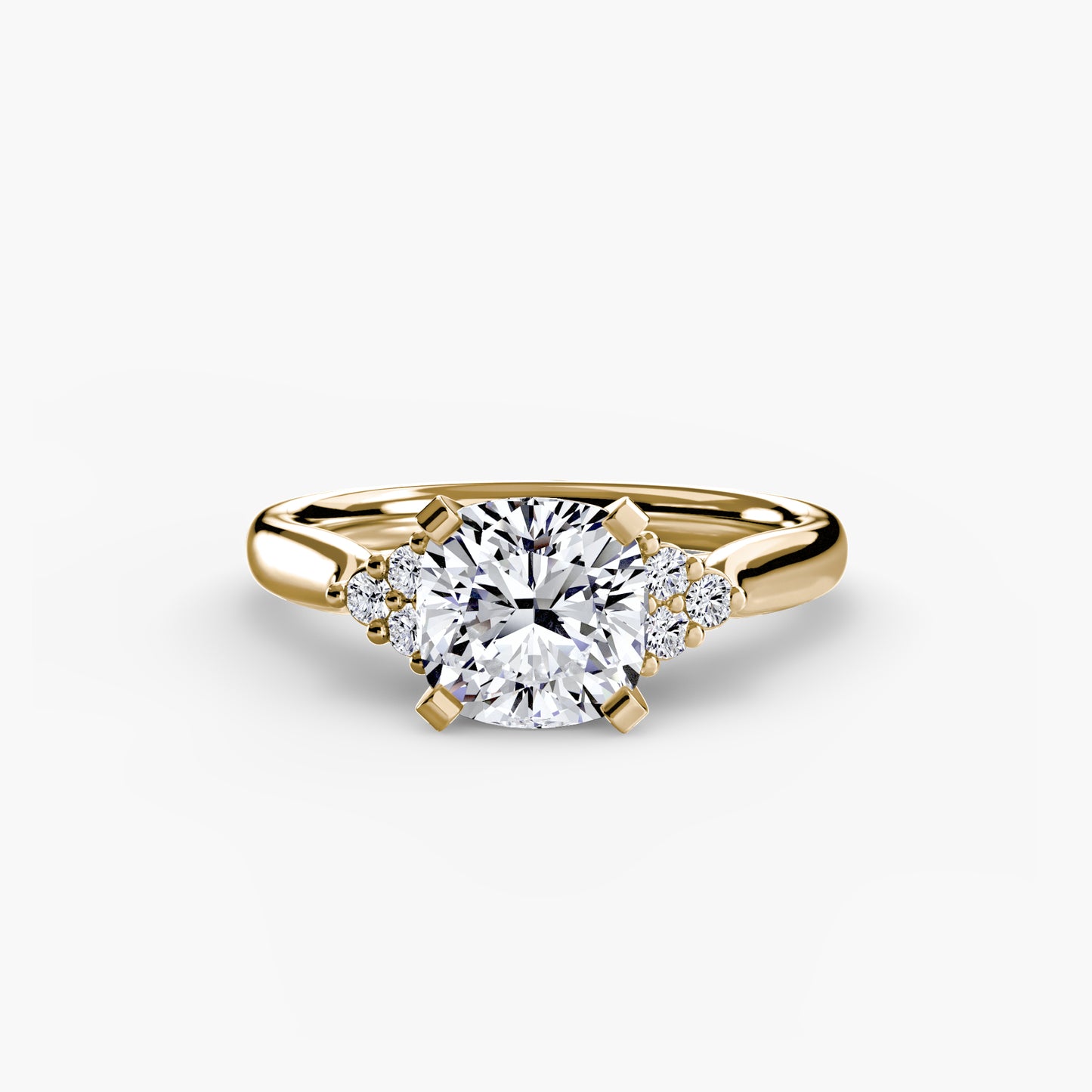 The "Riley" Classic Solitaire with Cluster Accents