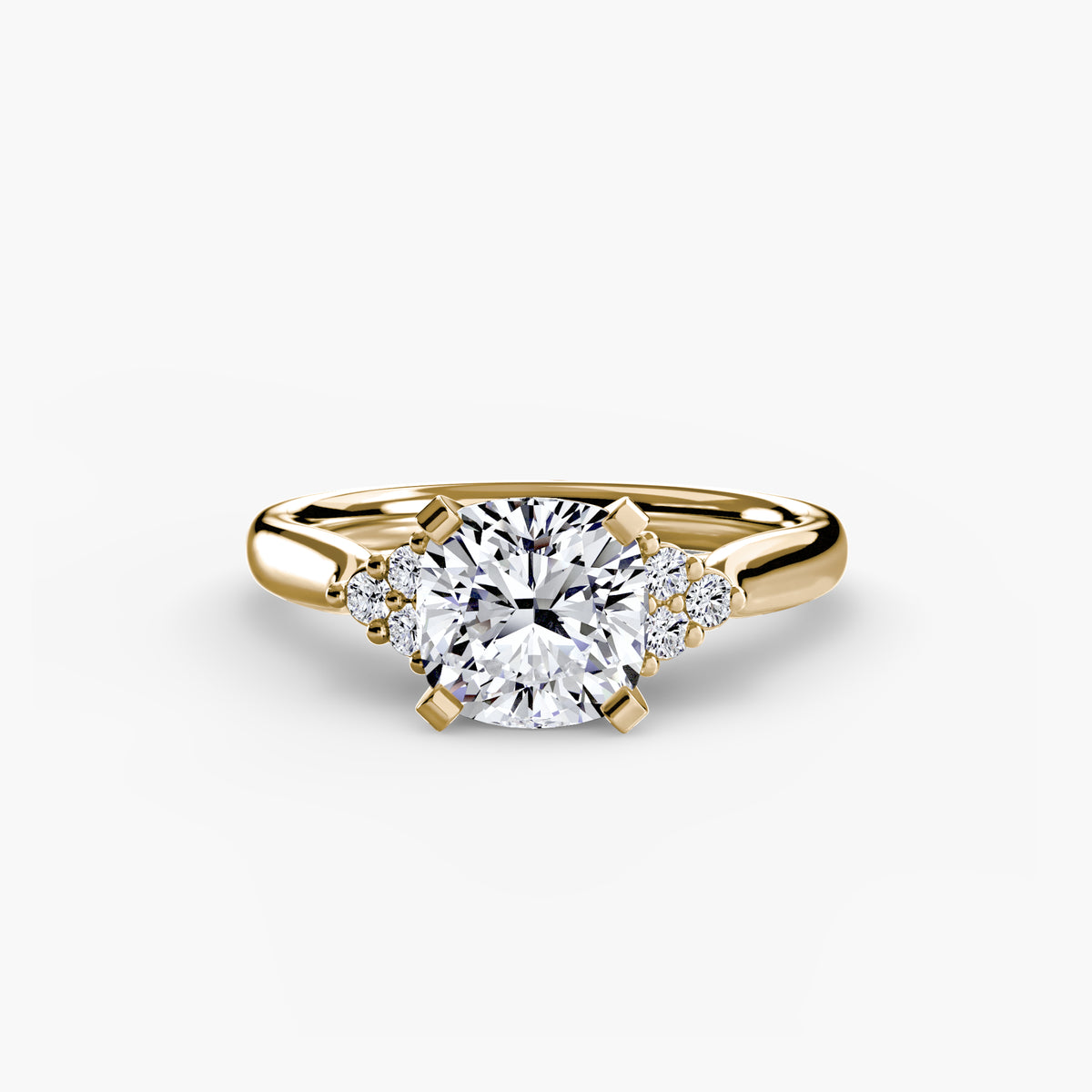 The "Riley" Classic Solitaire with Cluster Accents