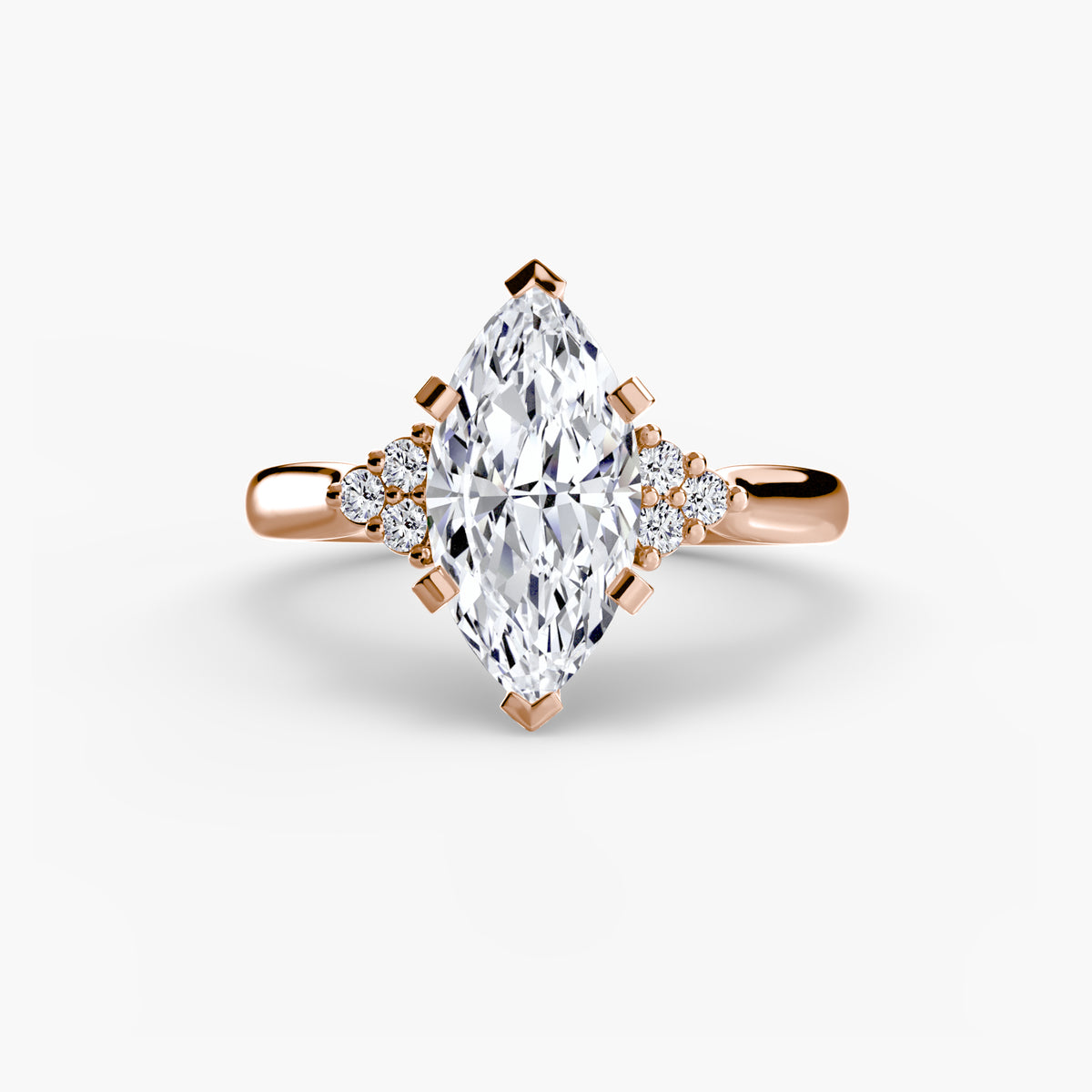 The "Riley" Classic Solitaire with Cluster Accents