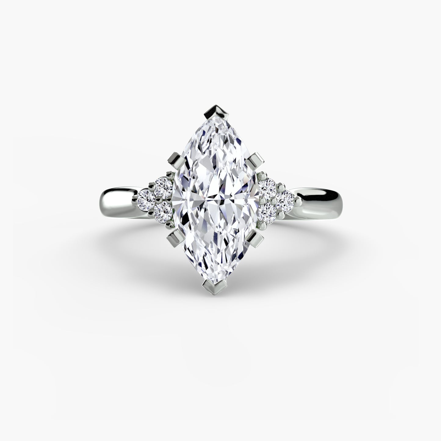 The "Riley" Classic Solitaire with Cluster Accents