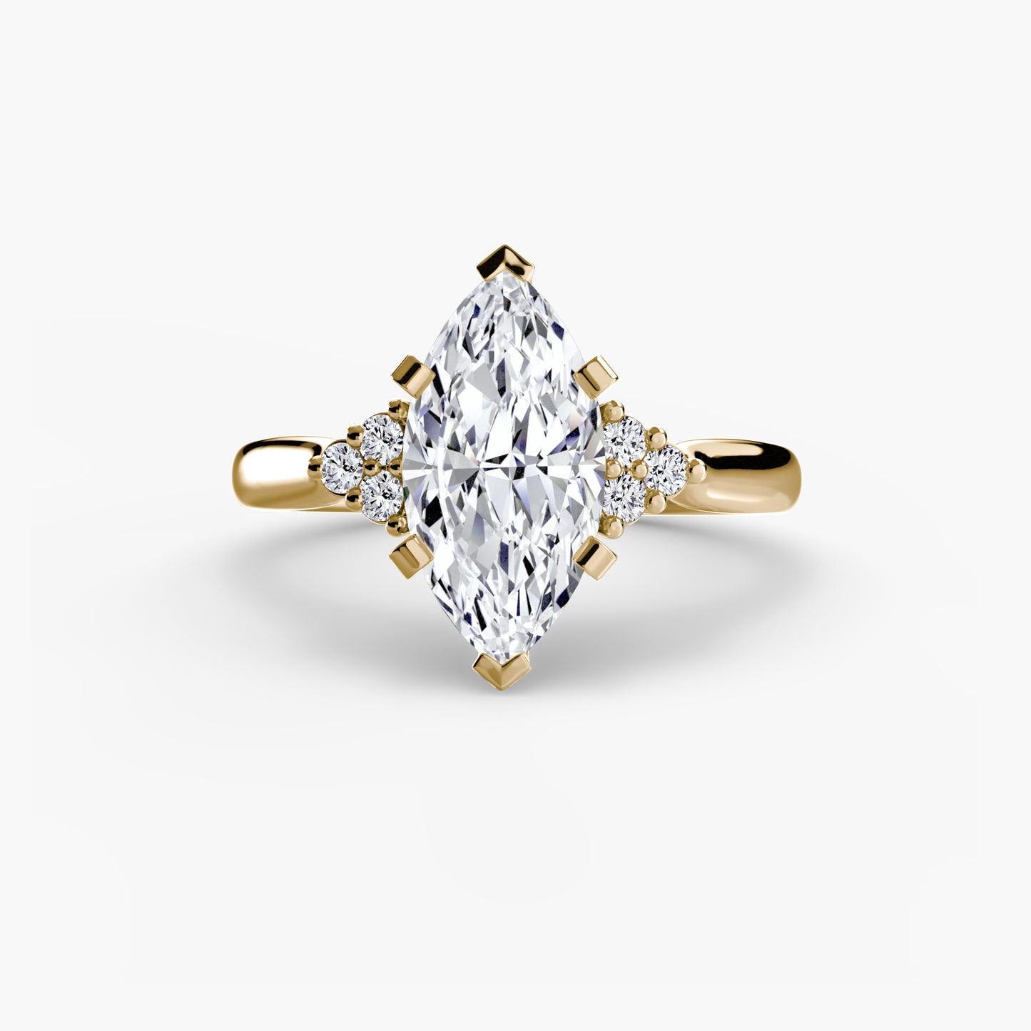 The "Riley" Classic Solitaire with Cluster Accents