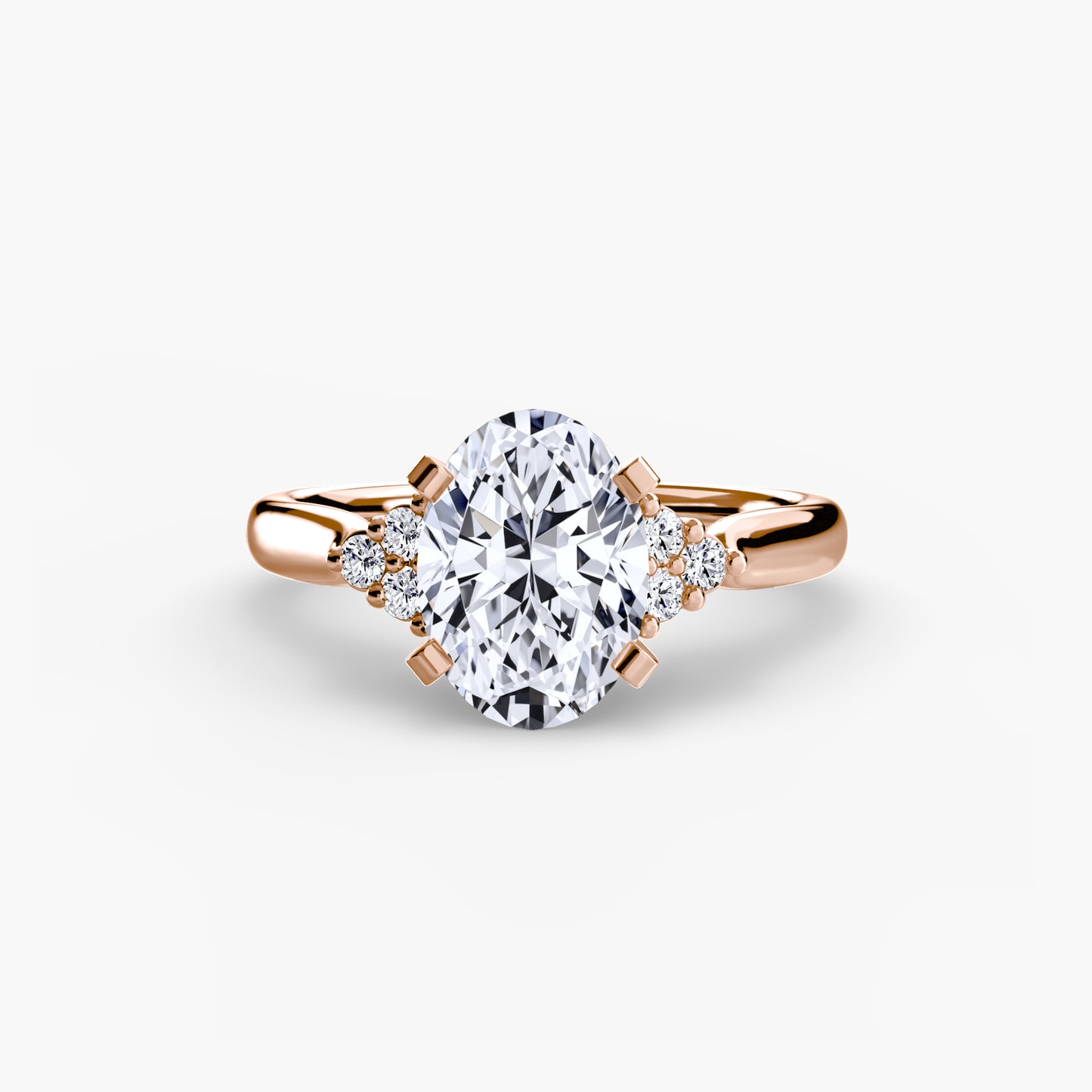 The "Riley" Classic Solitaire with Cluster Accents