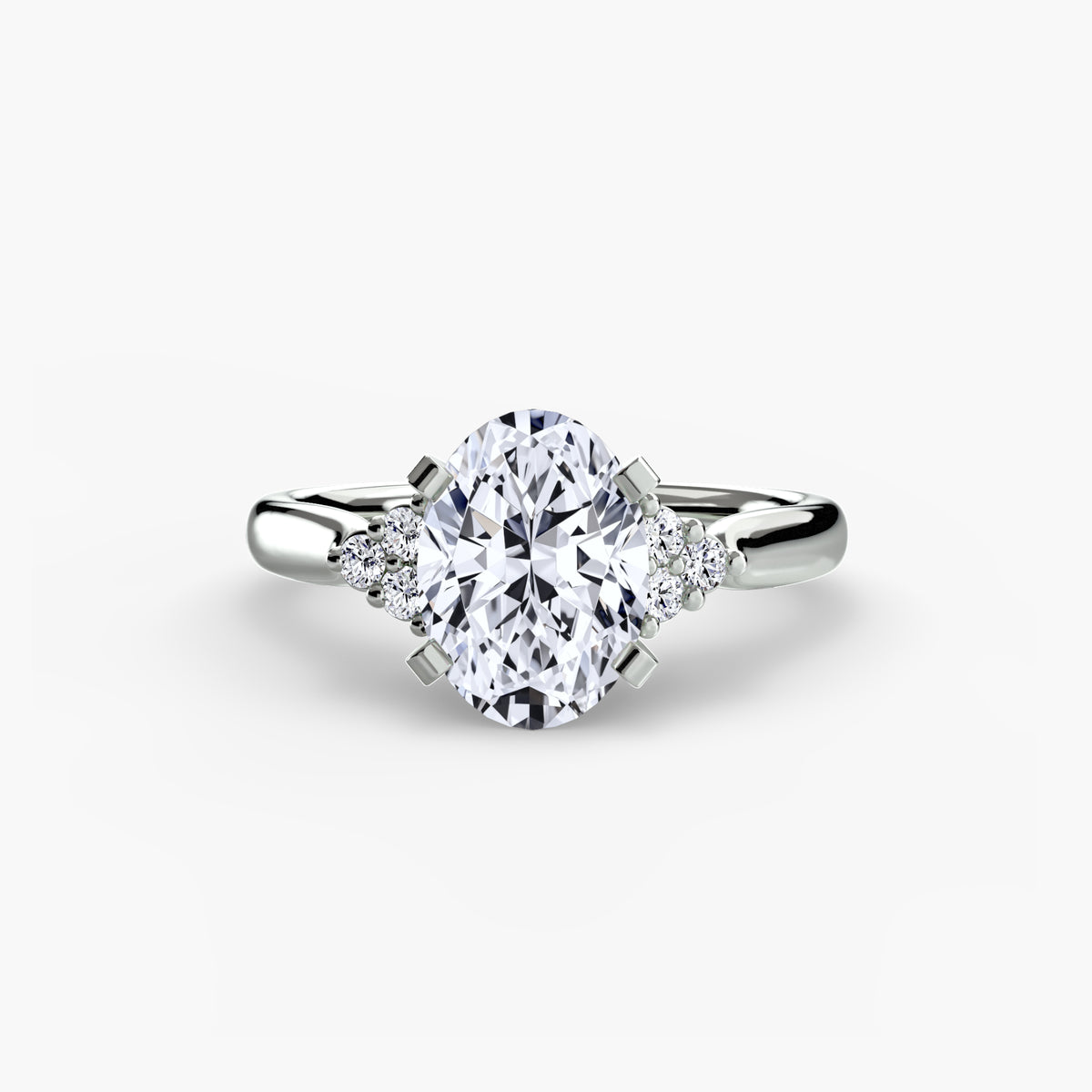 The "Riley" Classic Solitaire with Cluster Accents