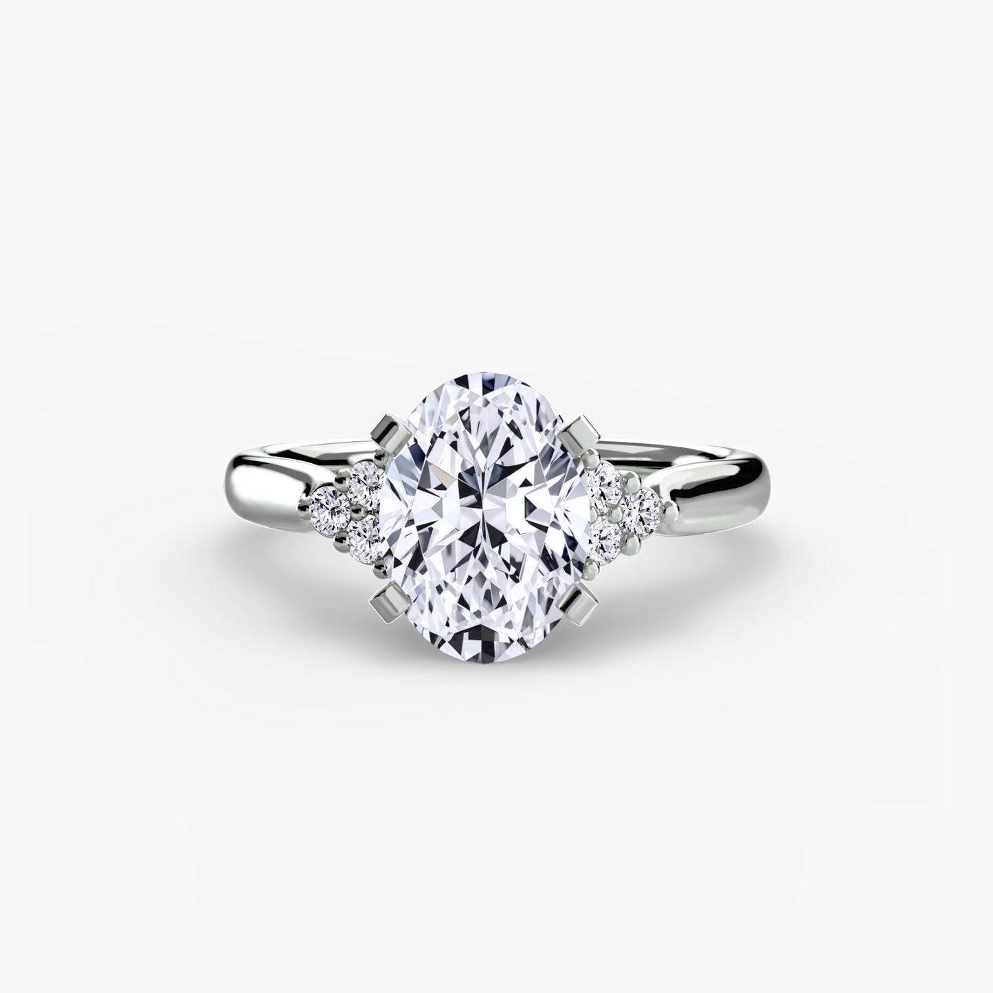 The "Riley" Classic Solitaire with Cluster Accents