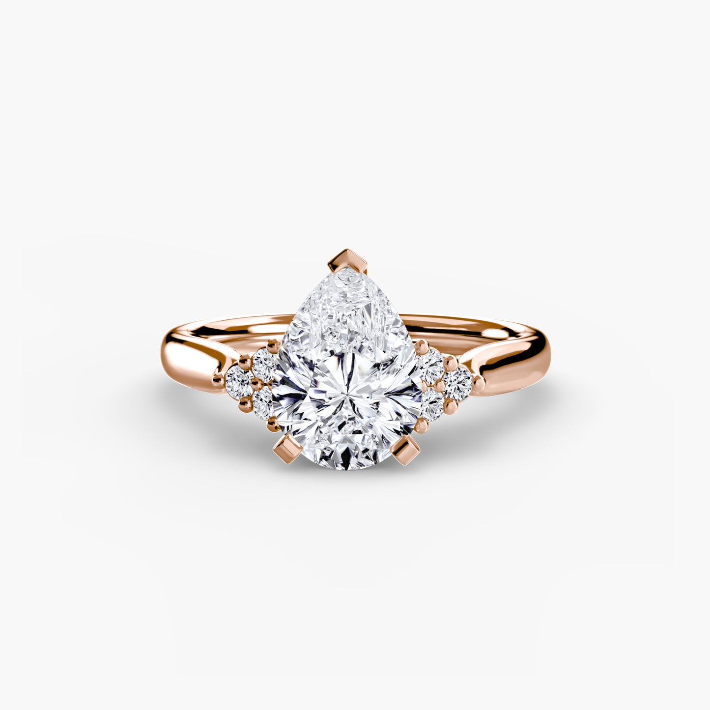 The "Riley" Classic Solitaire with Cluster Accents