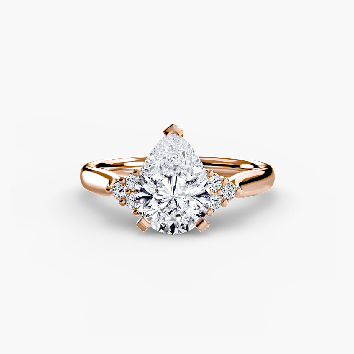 The "Riley" Classic Solitaire with Cluster Accents
