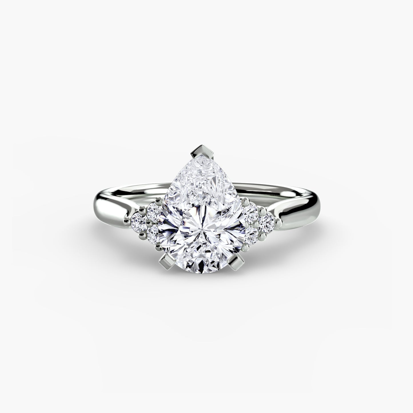 The "Riley" Classic Solitaire with Cluster Accents