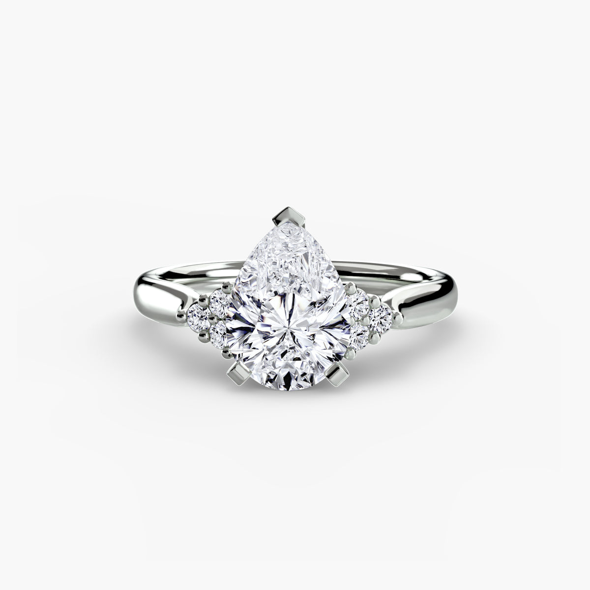 The "Riley" Classic Solitaire with Cluster Accents