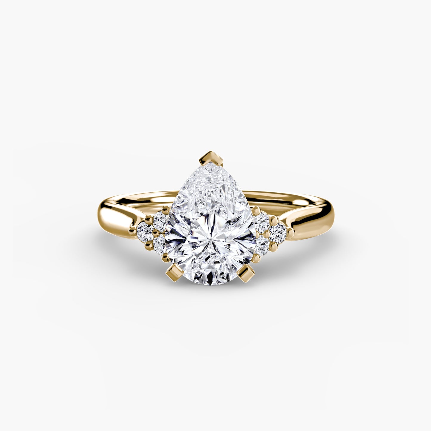 The "Riley" Classic Solitaire with Cluster Accents