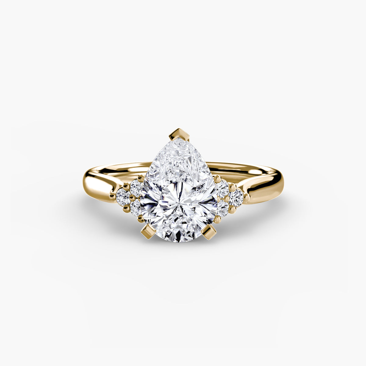 The "Riley" Classic Solitaire with Cluster Accents