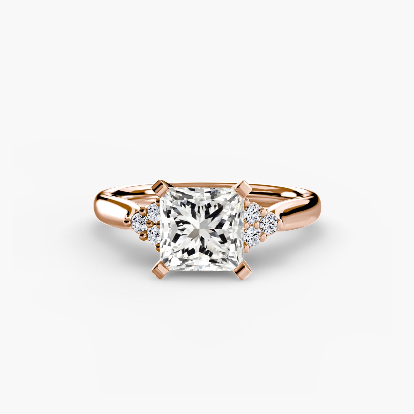 The "Riley" Classic Solitaire with Cluster Accents