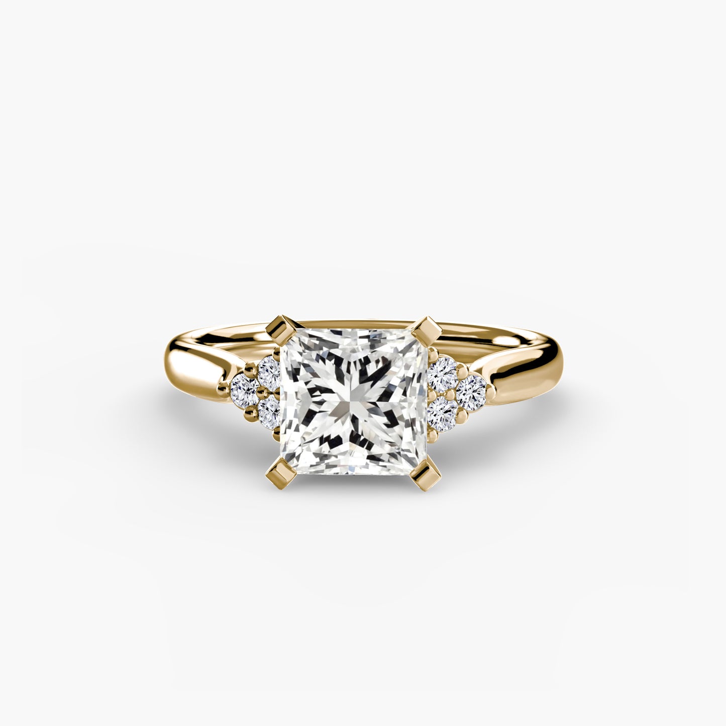 The "Riley" Classic Solitaire with Cluster Accents