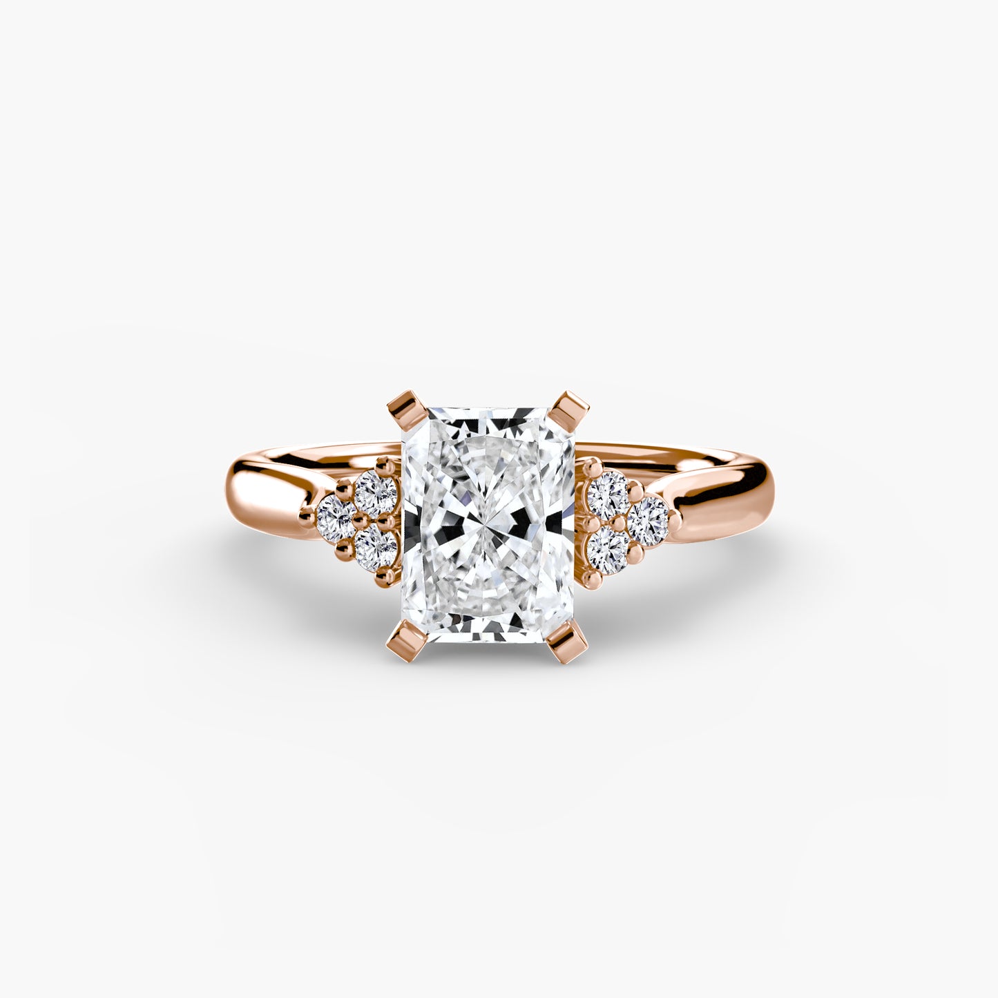 The "Riley" Classic Solitaire with Cluster Accents
