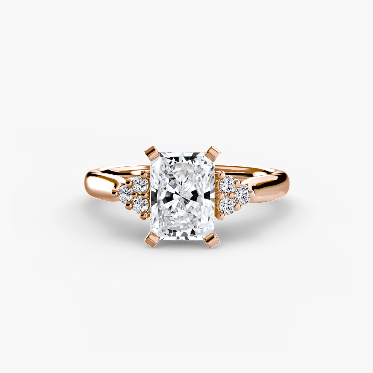 The "Riley" Classic Solitaire with Cluster Accents