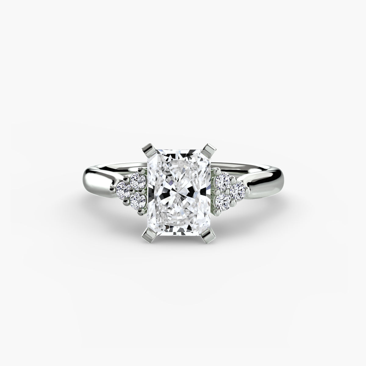 The "Riley" Classic Solitaire with Cluster Accents