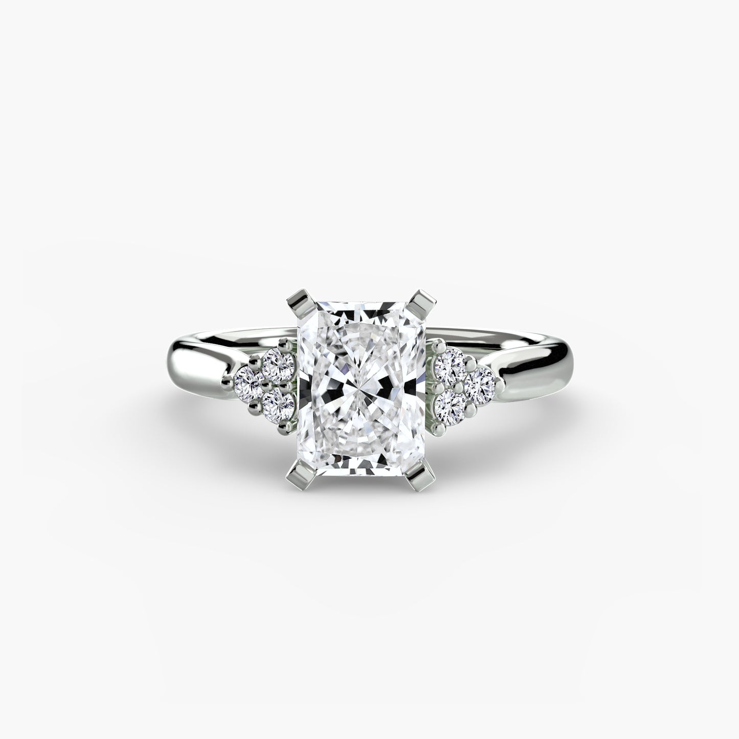 The "Riley" Classic Solitaire with Cluster Accents