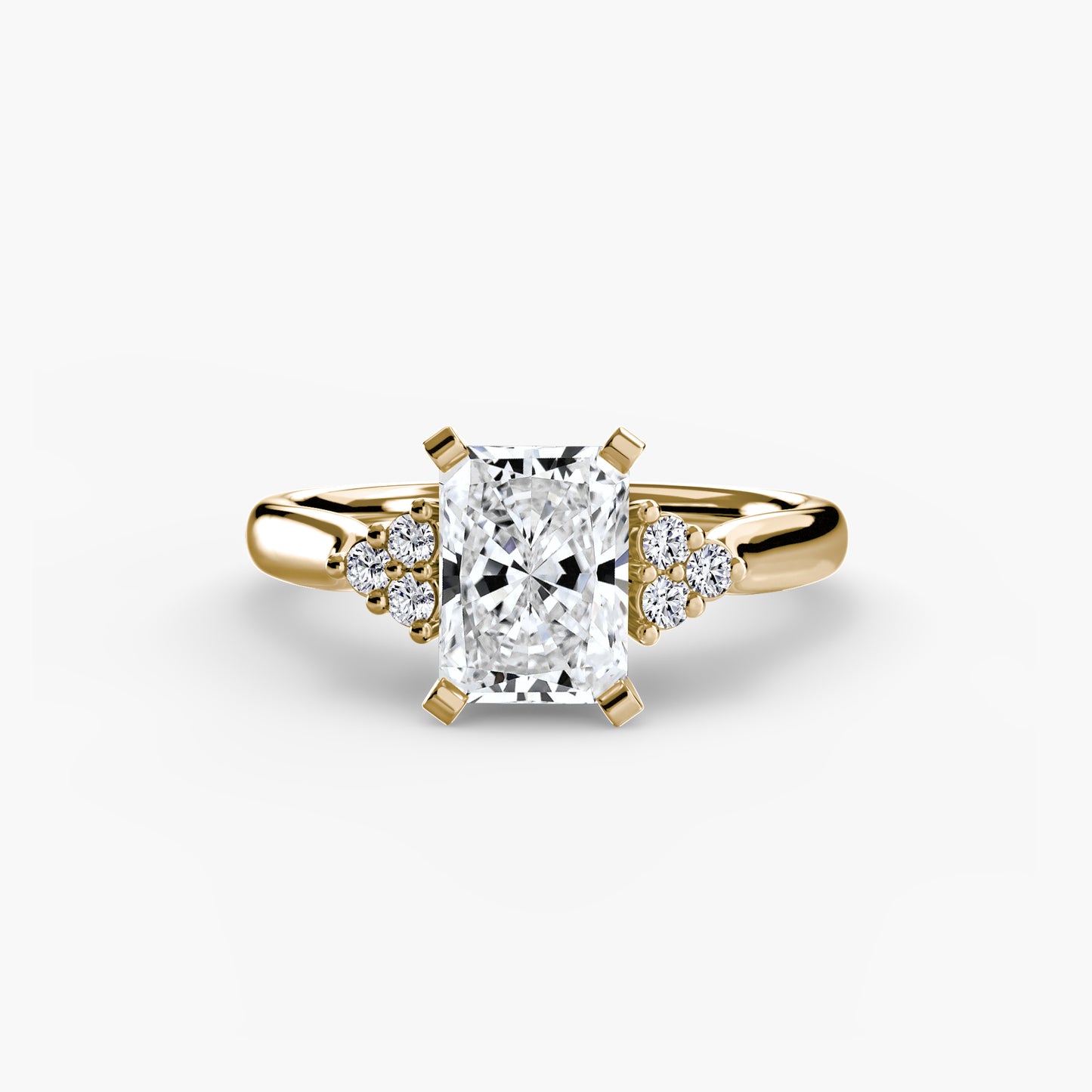 The "Riley" Classic Solitaire with Cluster Accents