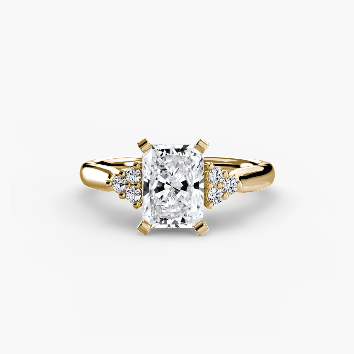 The "Riley" Classic Solitaire with Cluster Accents